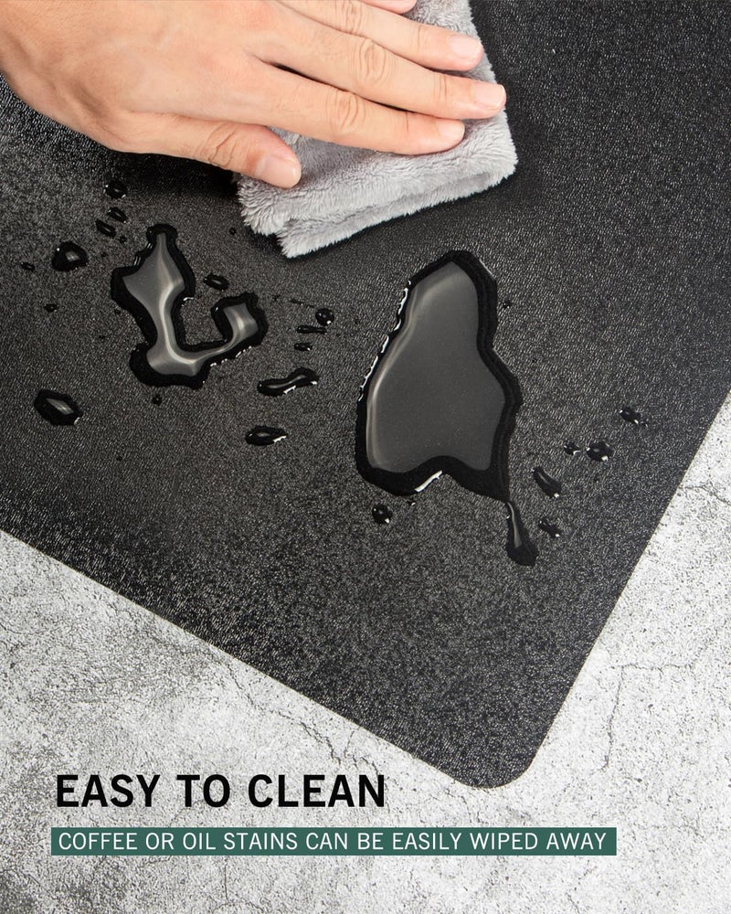 FURKIT حصيرة كرسي المكتب للأرضيات الخشبية، 36"x48" واقي أرضي مضاد للانزلاق ومقاوم للماء لكرسي المكتب المتحرك، حصيرة كمبيوتر غير سامة وقوية، سهلة الانزلاق - Image 3